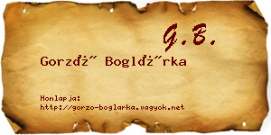 Gorzó Boglárka névjegykártya